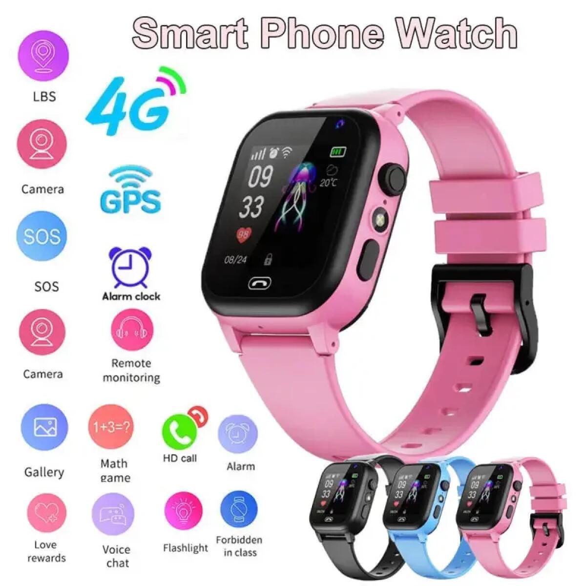 Smartwatch Watches Kids - Детские умные часы 4G, многофункциональные водонепроницаемые